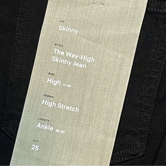 NWT Everlane The Way-High Skinny Crop Jeans Womens Size 25 Black Stretch - Picture 10 of 14